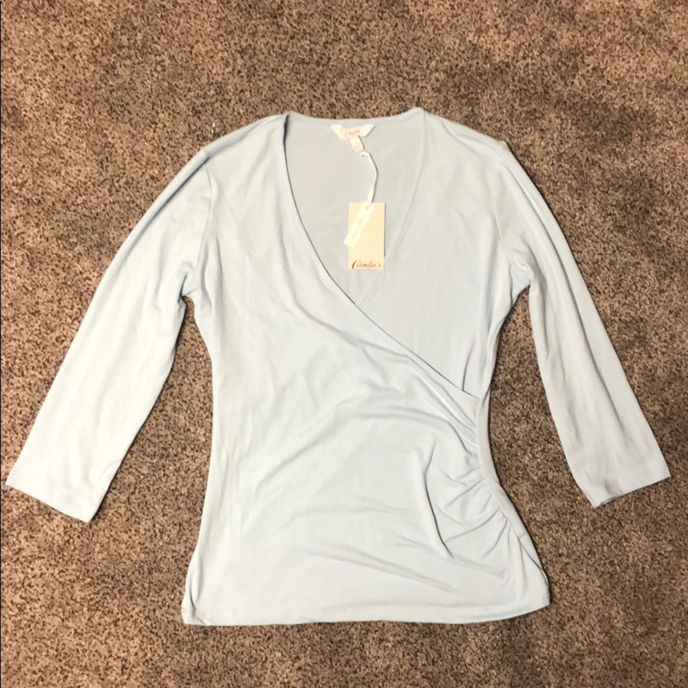 3/4 length wrap top, perfect for nursing!